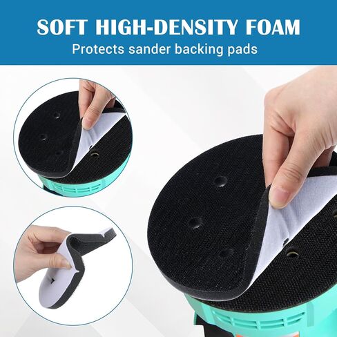 2Pcs Foam Sanding Pads 6 Inch, 6 Holes Hook and Loop Sponge Cushion, Professional Sponge Sanding Pads for Orbital Sander Polishing in Saudi Arabia