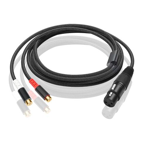 كابل توصيل مقسم 1FT XLR أنثى إلى 2 RCA Y، محول كابل صوتي مزدوج RCA أنثى إلى XLR أنثى لمكبر الصوت ومكثف الميكروفون AMP in Saudi Arabia