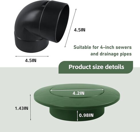 422G Pop-Up Drainage Emitter with Elbow for Pop up Drain Emitter 4-Inch Sewer and Drain Pipe, Works with Drainage Systems Including Catch Basins in Saudi Arabia