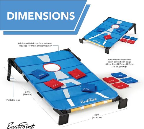 EastPoint 3-in-1 Tailgate Cornhole, Ladderball, Bottle Smash Combo Game - Blue - Versatile 3-in-1 Set for Outdoor Games - Portable Transport for Backyard in Saudi Arabia
