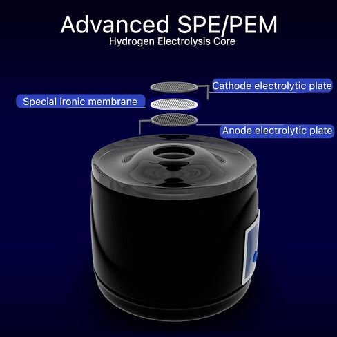مولد زجاجي لزجاجة مياه هيدروجين مطورة - زجاج بوروسيليكات سعة 34 أونصة، تقنية SPE/PEM، صانع مؤين الماء المحمول للرياضة والمنزل والمكتب والسفر من روستيكا in Saudi Arabia