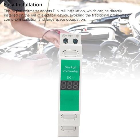 مقياس الجهد الكهربائي للسكك الحديدية Din، مقياس الجهد الكهربائي بشاشة LED الرقمية الفولتميتر DC مقياس الطاقة الكهربائية، نطاق الجهد DC 11V-310V، قياس دقيق in Saudi Arabia