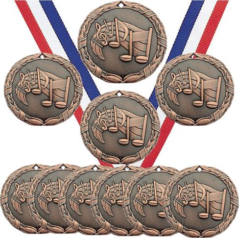 جائزة الميداليات الموسيقية البرونزية للمشاركين مع أشرطة للرقبة (حزمة من 10) in Saudi Arabia