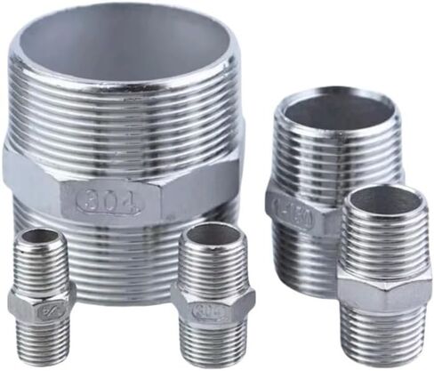 1/8 "BSP الموضوع 304 الفولاذ المقاوم للصدأ قطر متساوي رأس مزدوج تركيبات أنابيب الذكور IHNIEAEW in Kuwait