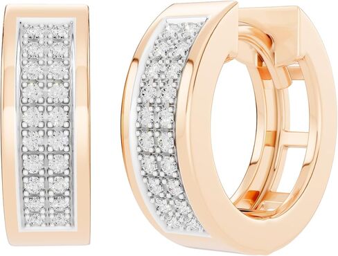 Dazzlingrock Collection 0.12 Cttw DGLA Certified Round White Diamond Mens Womens Unisex Huggies Hoop Earrings, Available in 10K/14K/18K Solid Gold & 925 Sterling Silver in Saudi Arabia