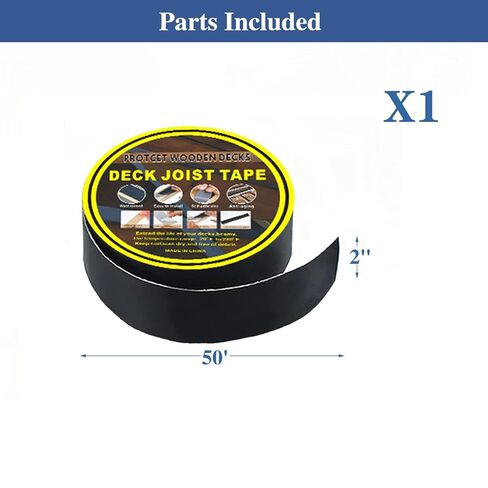 Deck Joist Tape for Decking 2" x 50' – 1 Roll Waterproof Butyl Joist Flashing Tape for Deck Beams, Joists. Self-Adhesive, UV Resistant, Anti-Rot, 2" Wide Deck Tape DE04 in Saudi Arabia