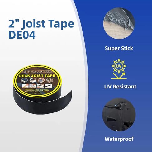 Deck Joist Tape for Decking 2" x 50' – 1 Roll Waterproof Butyl Joist Flashing Tape for Deck Beams, Joists. Self-Adhesive, UV Resistant, Anti-Rot, 2" Wide Deck Tape DE04 in Saudi Arabia
