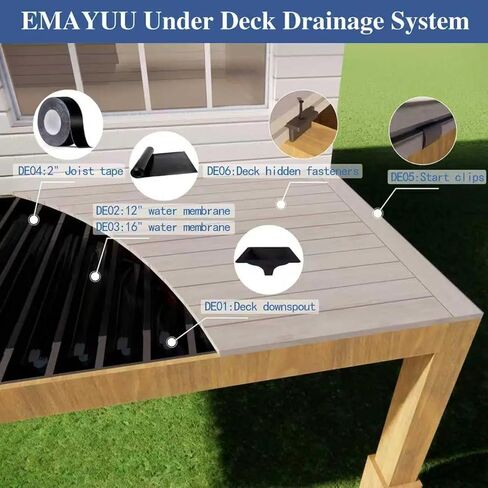 Deck Joist Tape for Decking 2" x 50' – 1 Roll Waterproof Butyl Joist Flashing Tape for Deck Beams, Joists. Self-Adhesive, UV Resistant, Anti-Rot, 2" Wide Deck Tape DE04 in Saudi Arabia