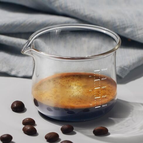 Espresso Cups, 100ML/3OZ Espresso Cups, Espresso Shot Glasses with V-Shaped Mouth, Clear Accessories, Milk Frothing Pitcher (1pcs) in Saudi Arabia