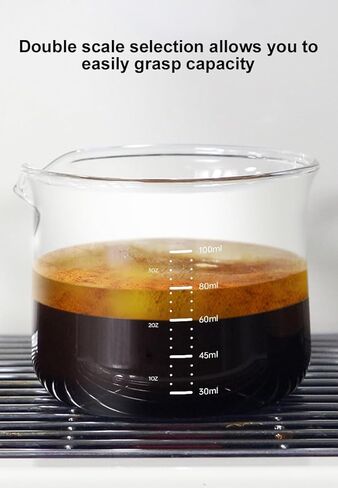 Espresso Cups, 100ML/3OZ Espresso Cups, Espresso Shot Glasses with V-Shaped Mouth, Clear Accessories, Milk Frothing Pitcher (1pcs) in Saudi Arabia