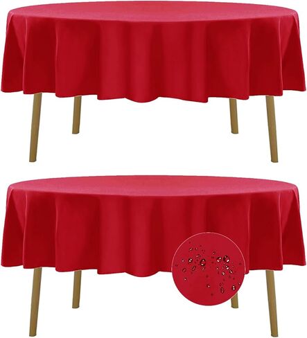 Fokitut 2 Pack Waterproof Rectangle Tablecloth, 60x120 Inch,Stain Resistant and Wrinkle Polyester Table Cloth, Fabric Table Cover for Kitchen Dining, Wedding, Party, Holiday Dinner-White in Saudi Arabia