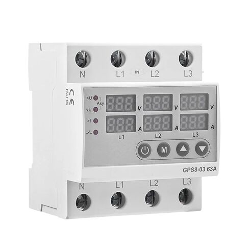 1 قطعة GPS8-03 الدين السكك الحديدية 3 المرحلة الفولتميتر مقياس التيار الكهربائي قابل للتعديل أكثر من وتحت الجهد الحالي حماية الحد حماية التبديلات (GPS8-03-U-63A) in Kuwait