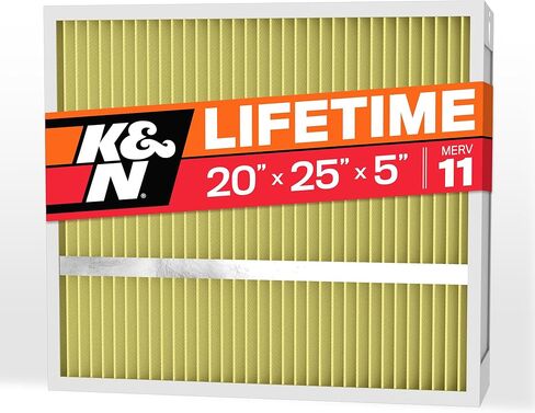 K&N 20X25X5 HVAC Furnace Air Filter, Lasts a Lifetime, Washable, Merv 11, the Last HVAC Filter You Will Ever Buy, Breathe Safely at Home or in the Office, HVC-52025 in Saudi Arabia