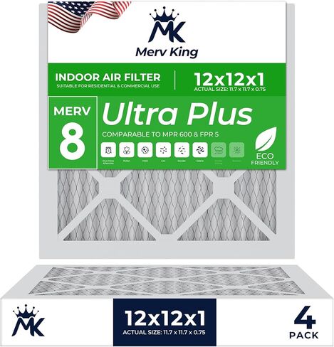 MervKing 16x20x5 Air Filter Actual Size: 15.88" x 19.88" x 4.38" MERV 8 MPR 600-700 | MADE IN USA | 2-Pack | Pleated HVAC AC Furnace Replacement in Saudi Arabia