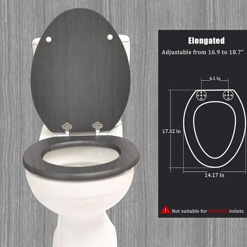 Toilet Seat, Elongated Toilet Seat, Soft Close Toilet Seat with Alloy Hinges Set, Easy to Clean and Install, Oval Elongated Toilet Seat Scratch Restitant in Saudi Arabia