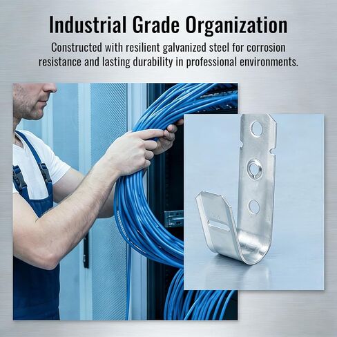 HOIGON 50 PCS 3/4 Inch Metal J Hooks, Galvanized Steel Cable Management Hooks, Metal Cable Support Hook for Wire Management Network Cable in Saudi Arabia