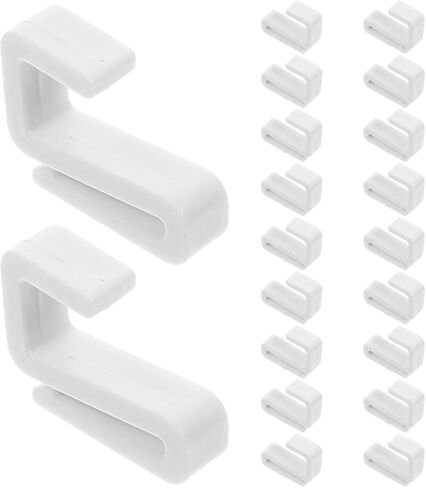 Unomor 20Pcs White Plastic S Hooks for Hanging Kitchen Utensils Wardrobe Clothes and Bag Organization Flat Small S Shaped Hooks for Closet Rods in Saudi Arabia