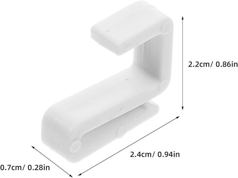 Unomor 20Pcs White Plastic S Hooks for Hanging Kitchen Utensils Wardrobe Clothes and Bag Organization Flat Small S Shaped Hooks for Closet Rods in Saudi Arabia