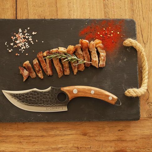 Chef Knife - Japanese Knife Style with Ergonomic Grip & Rosewood Handle, 6" High Carbon 5cr15 Steel Meat Cleaver, Genuine Leather Sheath, Kitchen Knives, Gift Packaging in Saudi Arabia