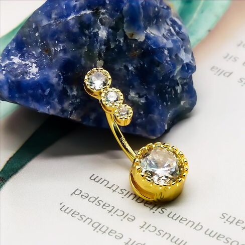 14G 925 Sterling Silver Belly Button Rings For Women 12mm Bar Navel Ring Belly Rings Clear CZ Belly Button Piercing in Saudi Arabia