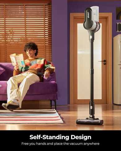 Cordless Vacuum Cleaner, 500W 45KPA 50Mins Stick Vacuum Cleaners for Home with LED Light, Self-Standing, Anti-Tangle Brush & 1.6L Dust Cup, Lightweight Vacuum for Pet Hair, Carpets, Hard Floors in Saudi Arabia