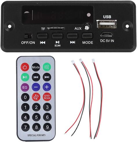 لوحة فك تشفير بلوتوث MP3 من Ejoyous، وحدة فك تشفير MP3، وحدة مشغل مضخم العرض الرقمي 2 × 3 وات، لوازم سوداء مع جهاز تحكم عن بعد in Saudi Arabia