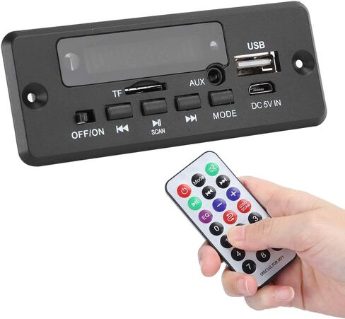 لوحة فك تشفير بلوتوث MP3 من Ejoyous، وحدة فك تشفير MP3، وحدة مشغل مضخم العرض الرقمي 2 × 3 وات، لوازم سوداء مع جهاز تحكم عن بعد in Saudi Arabia