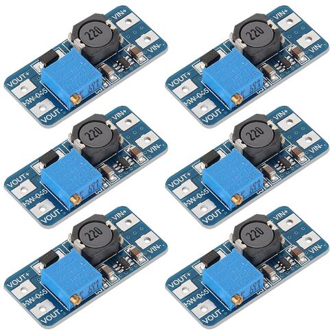 6pcs MT3608 DC-DC Boost Converter 2A Adjustable Step Up Module Voltage Regulator Board Input Voltage 2V-24V to 5V-28V Output Voltage for Arduino in Saudi Arabia