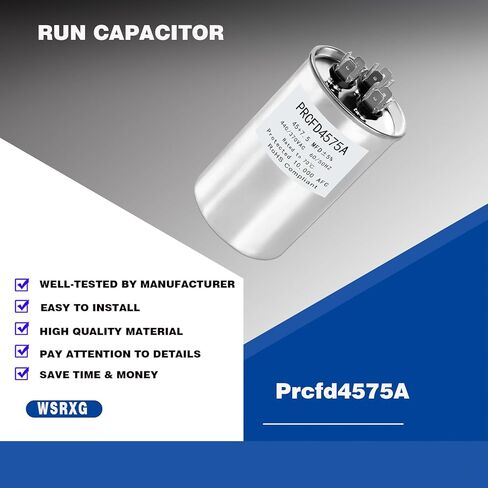 PRCFD4575A مكثف تشغيل دائري 45 Plus 7.5 MFD 370/440 VAC مكثف مكيف الهواء HVAC استبدال in Saudi Arabia