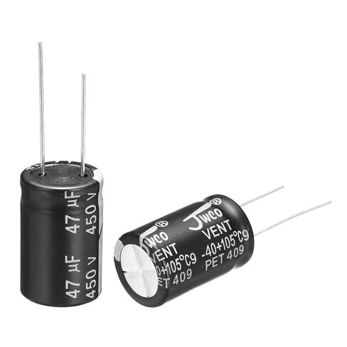 Generic 47uF 450V 16x25mm Electrolytic Capacitor, Radial Leads Aluminum Capacitors for TV, LCD Monitor, VCD, 10Pcs in Saudi Arabia