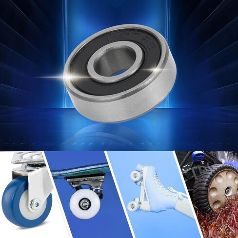 ACROPIX 607-2rs محامل كروية ذات أخدود عميق P6 7x19x6 مم محامل مشحمة ختم مطاطي مزدوج أسود فضي اللون عجلة سكوتر سكوتر - حزمة من 2 in Saudi Arabia