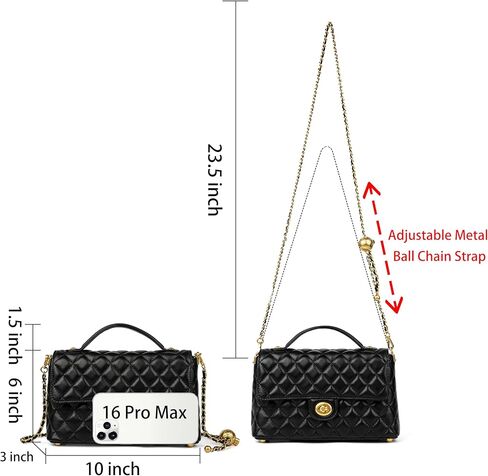 DORIS&JACKY Quilted Top Handle Satchel Purse for Women. Designer Lambskin Crossbody Shoulder Bag with Twist Lock Flap in Saudi Arabia