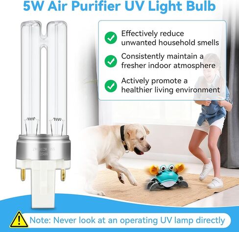 LB4000 5W UV-C Replacement Bulb Compatible with Germ Guardian LB4000 AC4300BPTCA, AC4825, AC4850, AC4850PT, AC4900, AC4900CA, AC5300B, AC5350B, AC5350W Air Purifiers (4-Pack) in Saudi Arabia