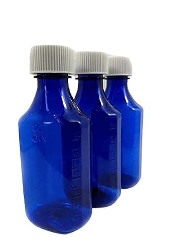 Oval Pharmacy Bottle for Liquid Medicine Blue Medicine Bottle Child Resistant Cap Prescription Pharmacy Bottles (6 oz/100 Units) in Saudi Arabia