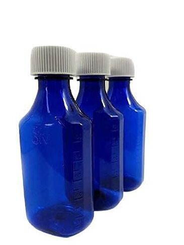 Oval Pharmacy Bottle for Liquid Medicine Blue Medicine Bottle Child Resistant Cap Prescription Pharmacy Bottles (6 oz/100 Units) in Saudi Arabia