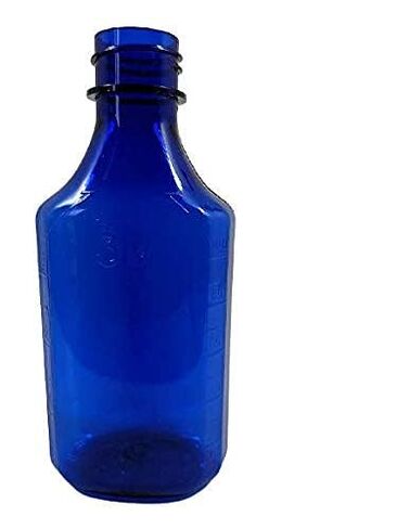 Oval Pharmacy Bottle for Liquid Medicine Blue Medicine Bottle Child Resistant Cap Prescription Pharmacy Bottles (6 oz/100 Units) in Saudi Arabia