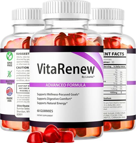 VitaRenew Gummies - تركيبة VitaRenew الأصلية المتقدمة 1050 مجم - أقصى قدر من القوة، مكمل للتركيبة الرسمية الصمغية Vita Renew جميع الدعم الصحي الطبيعي بشكل عام، 60 علكة لمدة شهر واحد in Saudi Arabia