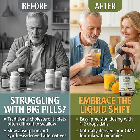 Sentk Red Yeast Rice Drops Citrus Bergamot Liquid, High Absorption Cholesterol Support with Soursop Olive Leaf Vitamin B+C Natural Non-GMO Heart Health Antioxidant Liquid Supplement 2 Fl Oz *2 Pack in Saudi Arabia