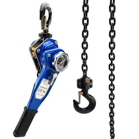 Manual Lever Chain Hoist, 1 Ton 2000LBS Capacity 10 Feet Chains, Manual Ratchet Chain Puller Hoist with 2 Heavy Duty Hooks for Building Garages Warehouse Automotive Machinery in Saudi Arabia