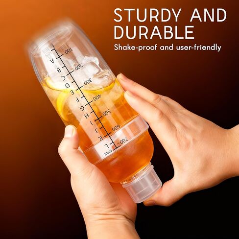 Plastic Cocktail Shaker with Measuring Scale 24oz (700ml), Leak-Proof & Shatter-Resistant Drink Mixer for Bartending, Protein Shakes, Iced Coffee & Milk Tea in Saudi Arabia