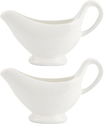 Cabilock Ceramic Gravy Boat 6.10X3.54X1.96In Porcelain Sauce Server Set of 2 with Handle for Gravy Sauce Salad Dressings Condiments Ideal for Kitchen Dining Entertaining in Saudi Arabia