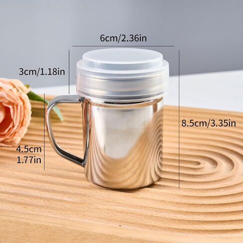 Flour Duster - 1Pcs Stainless Steel Fine Mesh Shaker with Lid, Powder Cans for Baking Soda, Cocoa, Cornstarch, Coffee, Flour in Saudi Arabia