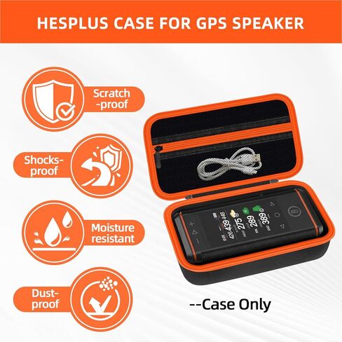 حقيبة حمل صلبة من HESPLUS لمكبر صوت Bushnell Wingman GPS Golf، حقيبة تخزين واقية للسفر، منظم حقيبة يناسب أسلاك شحن سماعات Bushnell Golf وأزرار وإكسسوارات - أسود in Saudi Arabia