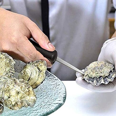 8 عبوات من سكاكين المحار - سكاكين محار من الفولاذ المقاوم للصدأ بدرجة الطعام مع مقبض غير قابل للانزلاق لفتاحة المأكولات البحرية من سرطان البحر والمحار in Kuwait