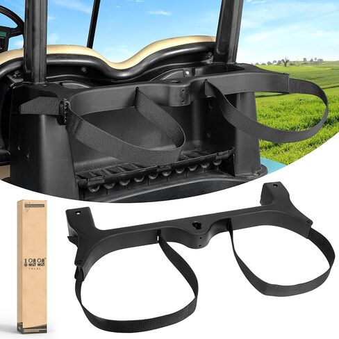 10L0L Golf Bag Attachment for Club Car Precedent 2004+ Gas & Electric Golf Carts 102504001, Golf Bag Holder Bracket Rack Assembly for Golf Cart Rear Seat(Not Include The Side Poles)- Black in Kuwait