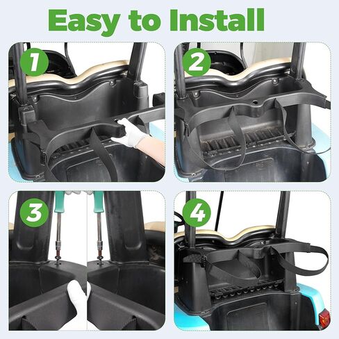 10L0L Golf Bag Attachment for Club Car Precedent 2004+ Gas & Electric Golf Carts 102504001, Golf Bag Holder Bracket Rack Assembly for Golf Cart Rear Seat(Not Include The Side Poles)- Black in Kuwait