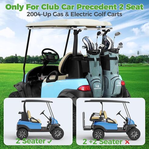 10L0L Golf Bag Attachment for Club Car Precedent 2004+ Gas & Electric Golf Carts 102504001, Golf Bag Holder Bracket Rack Assembly for Golf Cart Rear Seat(Not Include The Side Poles)- Black in Kuwait
