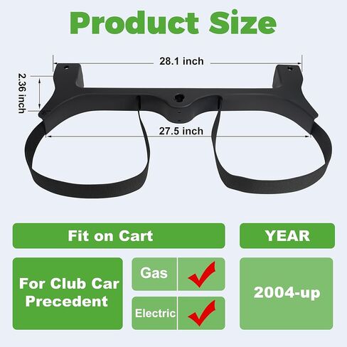 10L0L Golf Bag Attachment for Club Car Precedent 2004+ Gas & Electric Golf Carts 102504001, Golf Bag Holder Bracket Rack Assembly for Golf Cart Rear Seat(Not Include The Side Poles)- Black in Kuwait