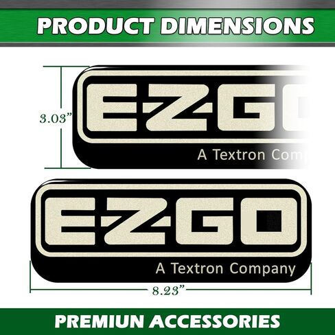 شعار EZGO RXV الأمامي، ملصق بديل لعربة الجولف، لوحة اسم EZGO وشارة أمامية، ملحقات عربة الجولف RXV، OEM#: 606405، 8.18 بوصة × 2.96 بوصة in Kuwait