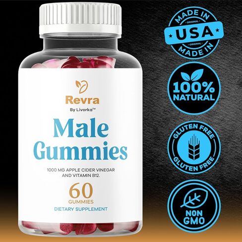 Revra Gummies - Official Revra Gummys for Men Premium Natural Ingredients - Maximum Strength, Supplement Daily Energy Advanced Formula for Overall Health & Wellness, 60 Gummies for 1 Month in Saudi Arabia